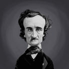 Edgar Allen Poe by Rob Snow on GIANT ART - gray digital painting