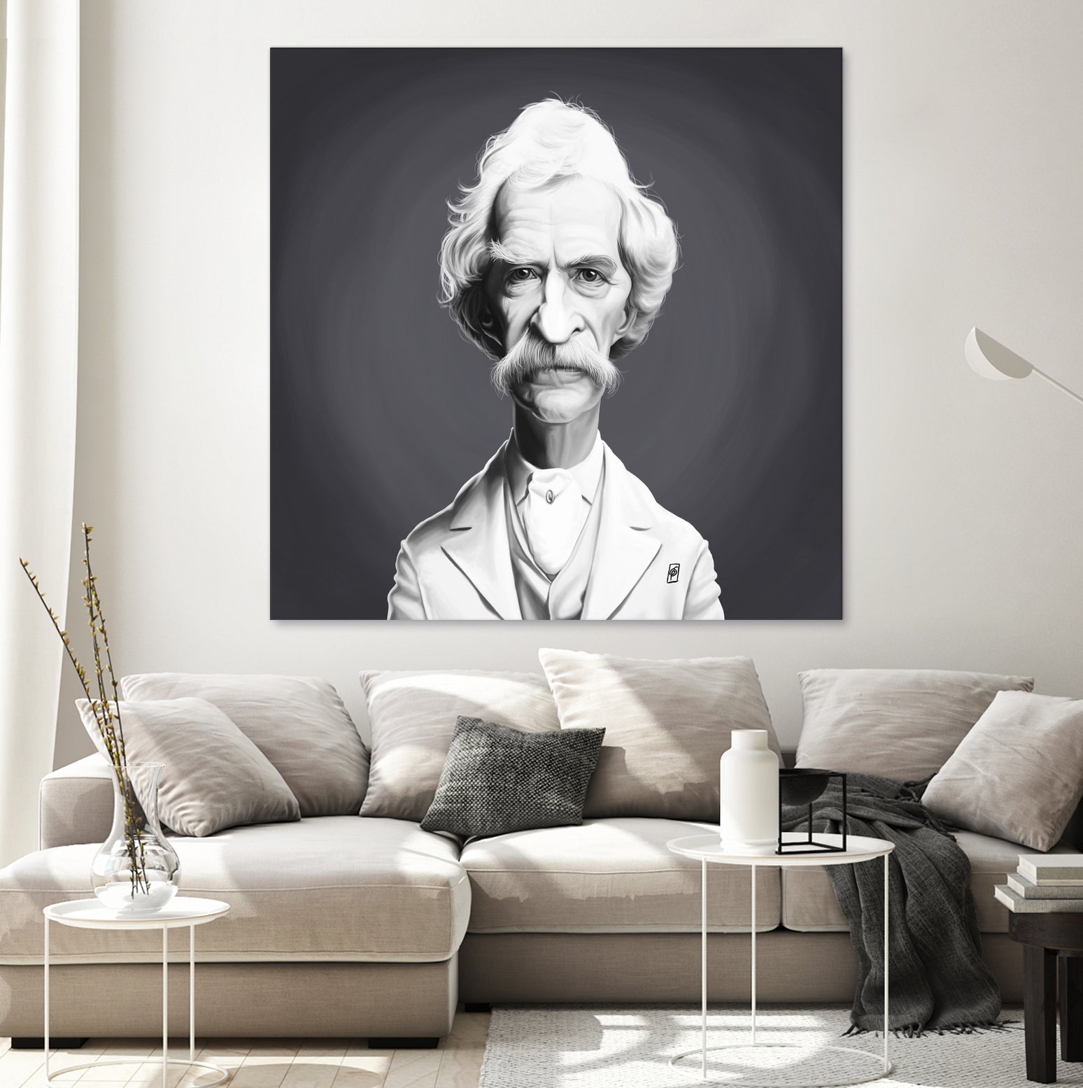 Mark Twain by Rob Snow on GIANT ART - gray digital painting