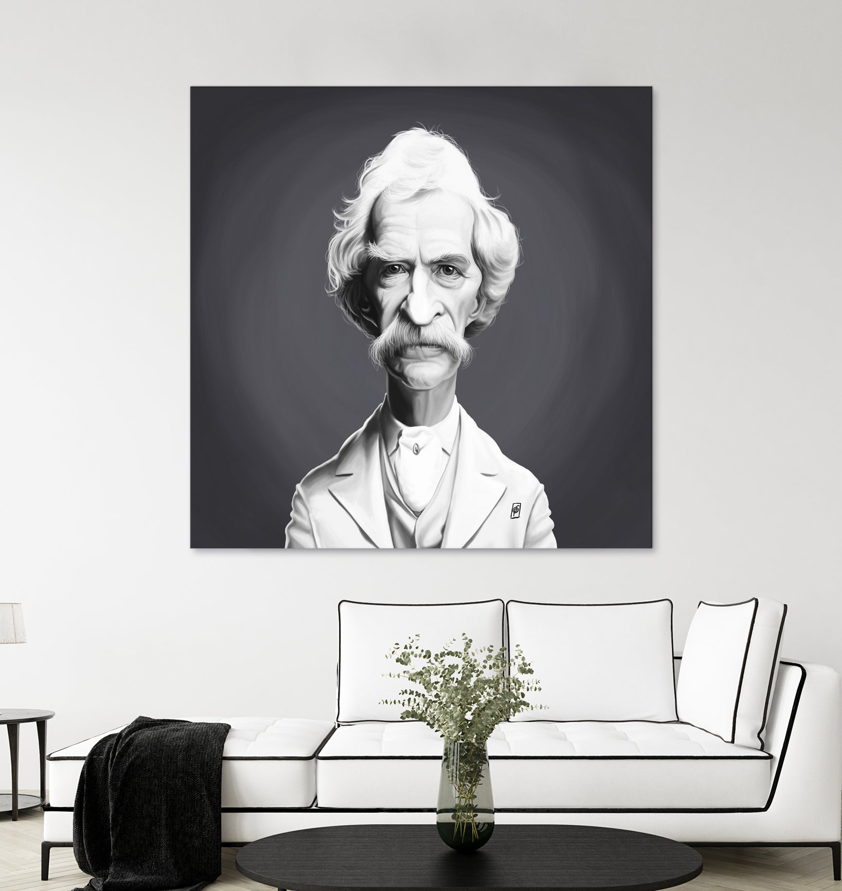 Mark Twain by Rob Snow on GIANT ART - gray digital painting