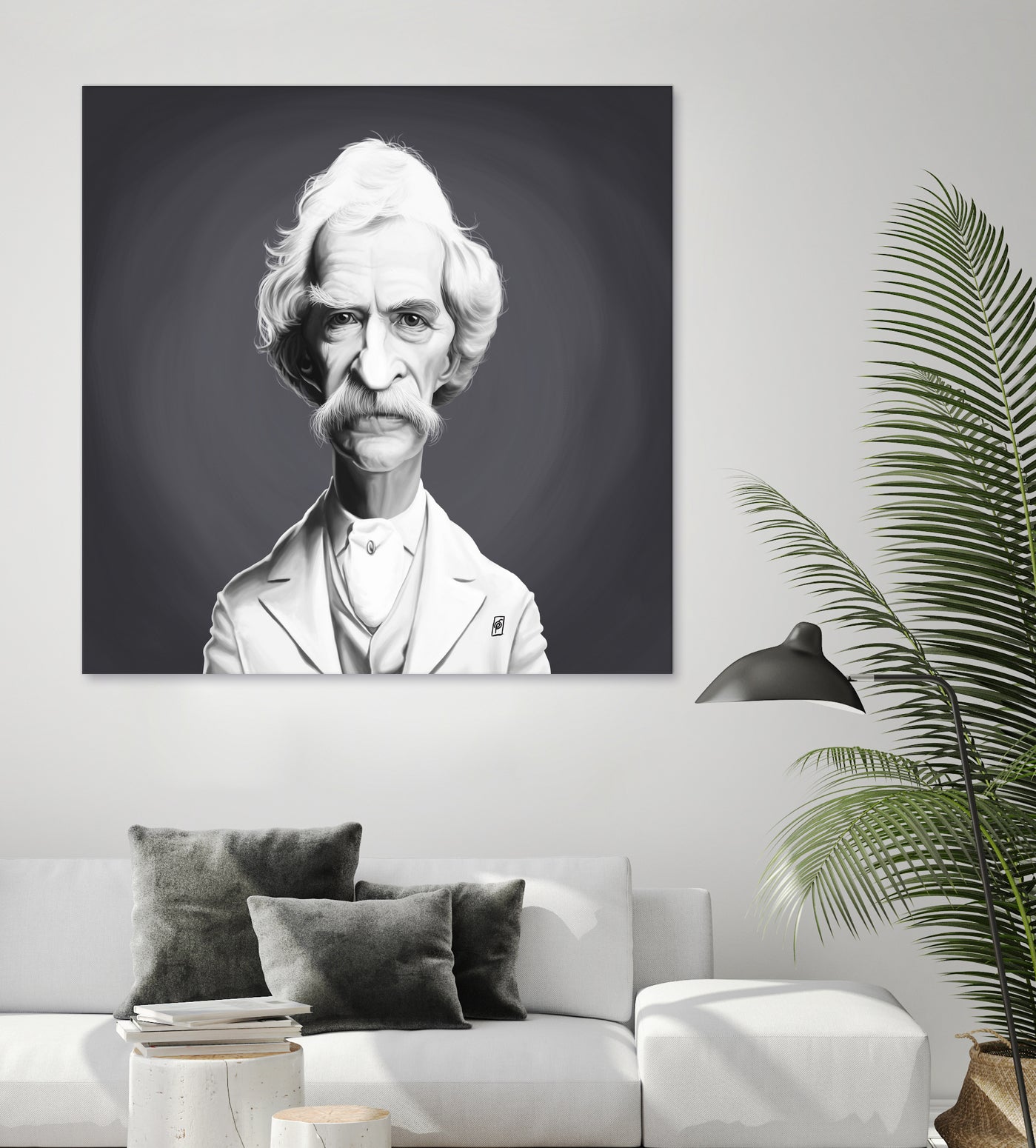 Mark Twain by Rob Snow on GIANT ART - gray digital painting