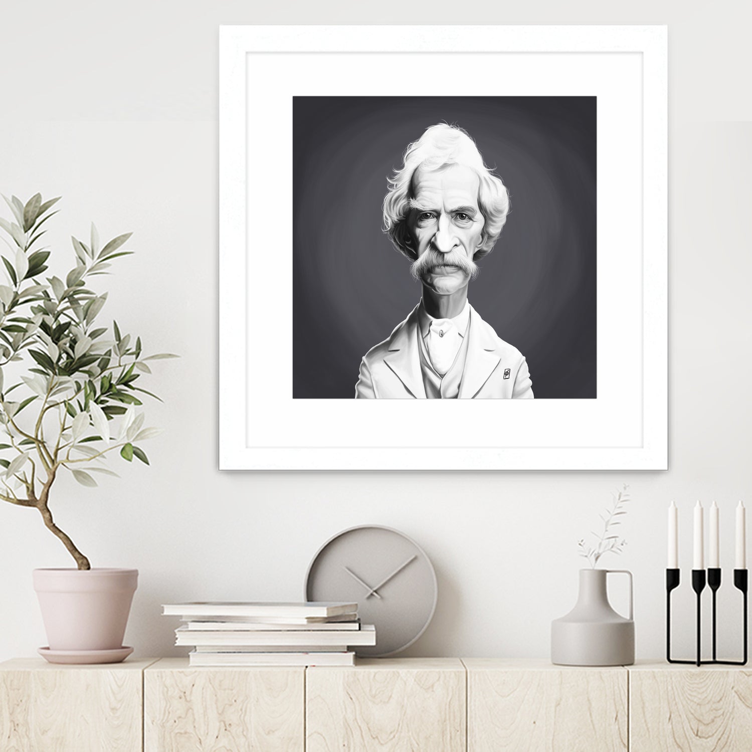 Mark Twain by Rob Snow on GIANT ART - gray digital painting