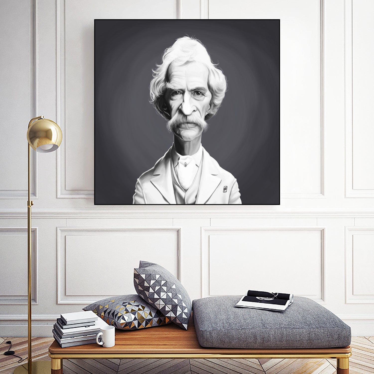 Mark Twain by Rob Snow on GIANT ART - gray digital painting