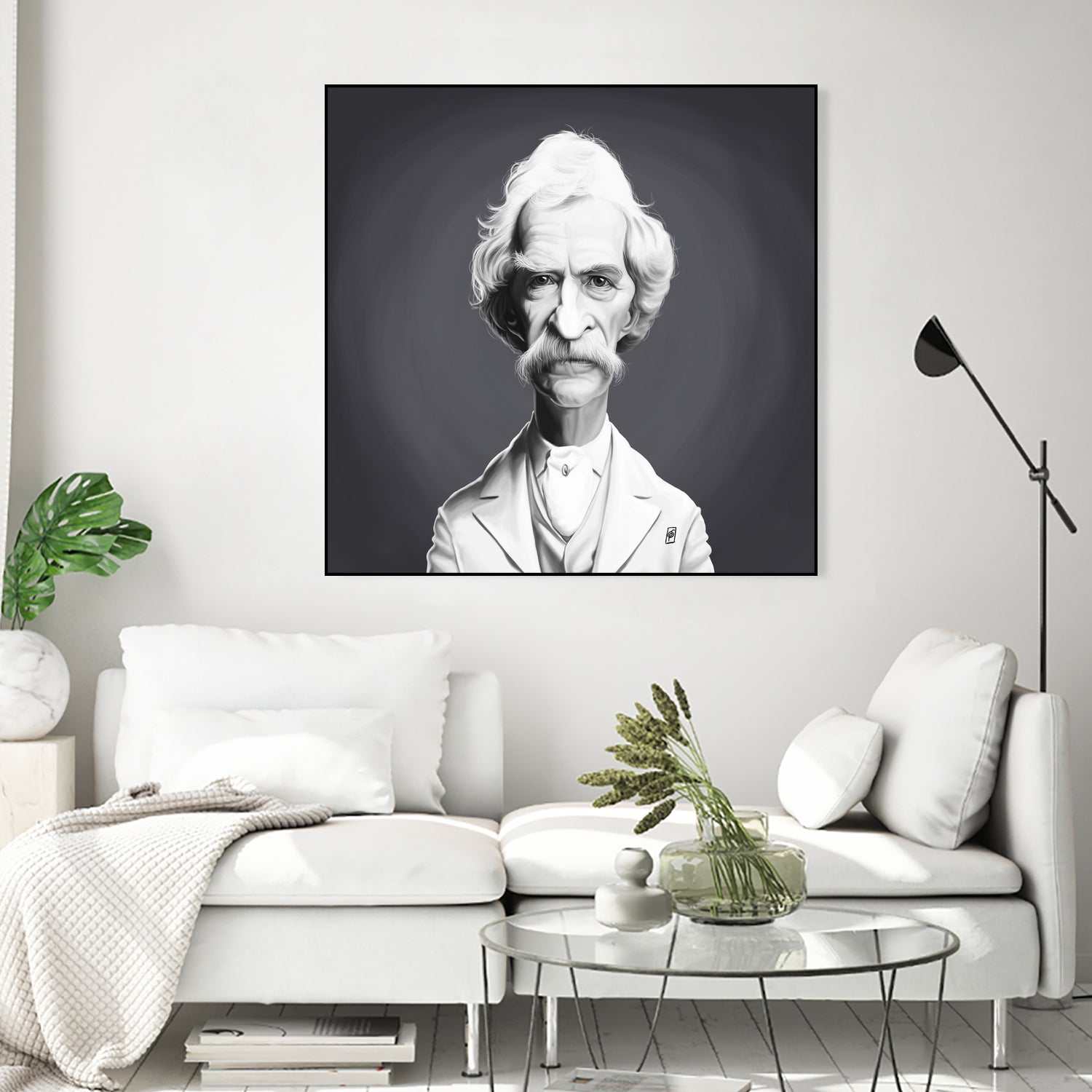 Mark Twain by Rob Snow on GIANT ART - gray digital painting