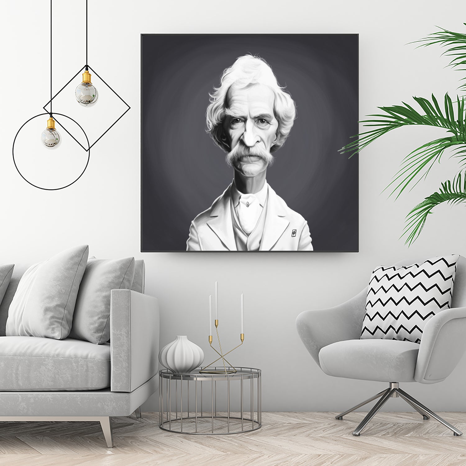 Mark Twain by Rob Snow on GIANT ART - gray digital painting