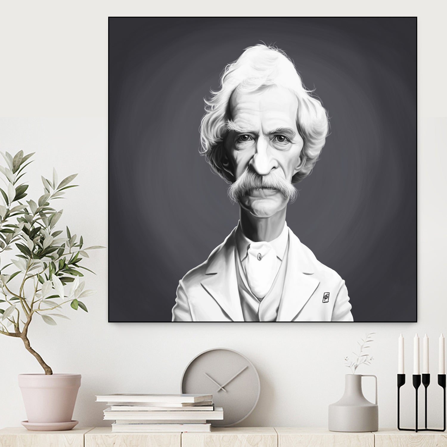 Mark Twain by Rob Snow on GIANT ART - gray digital painting