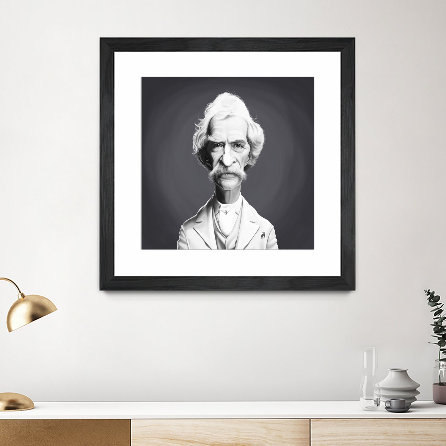 Mark Twain by Rob Snow on GIANT ART - gray digital painting