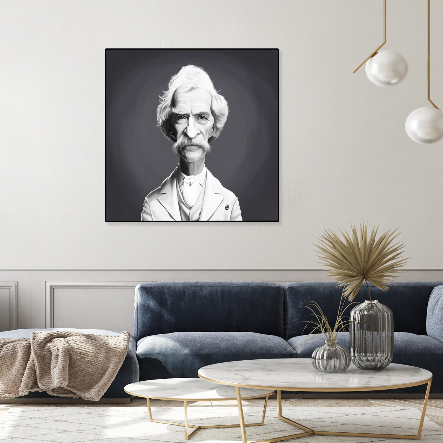 Mark Twain by Rob Snow on GIANT ART - gray digital painting