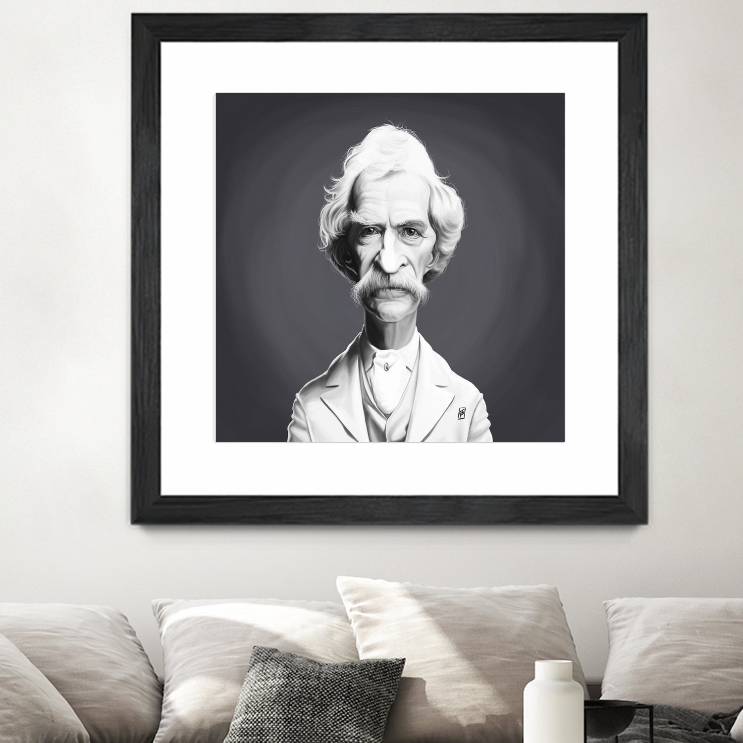 Mark Twain by Rob Snow on GIANT ART - gray digital painting