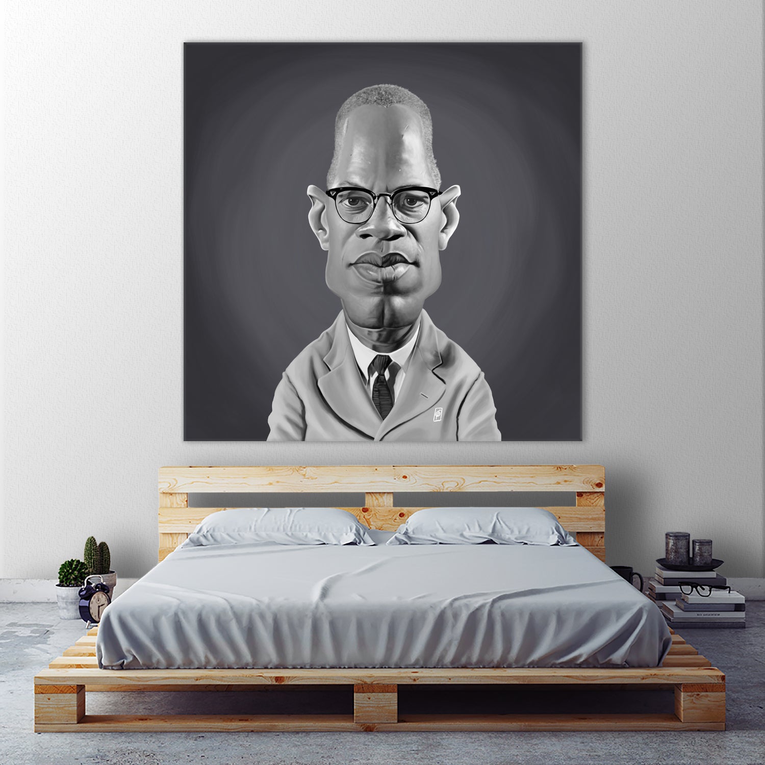 Malcolm X by Rob Snow on GIANT ART - gray digital painting