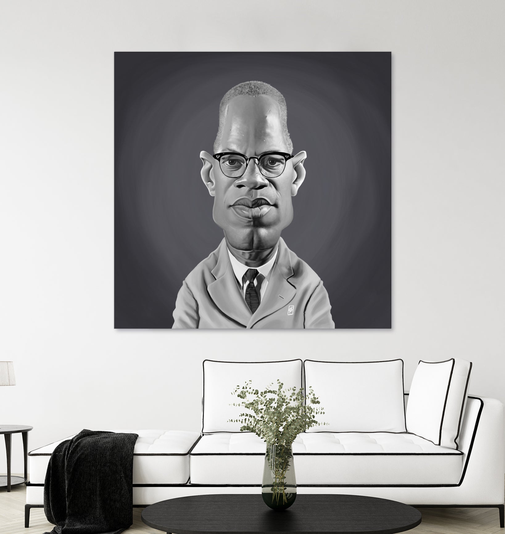 Malcolm X by Rob Snow on GIANT ART - gray digital painting