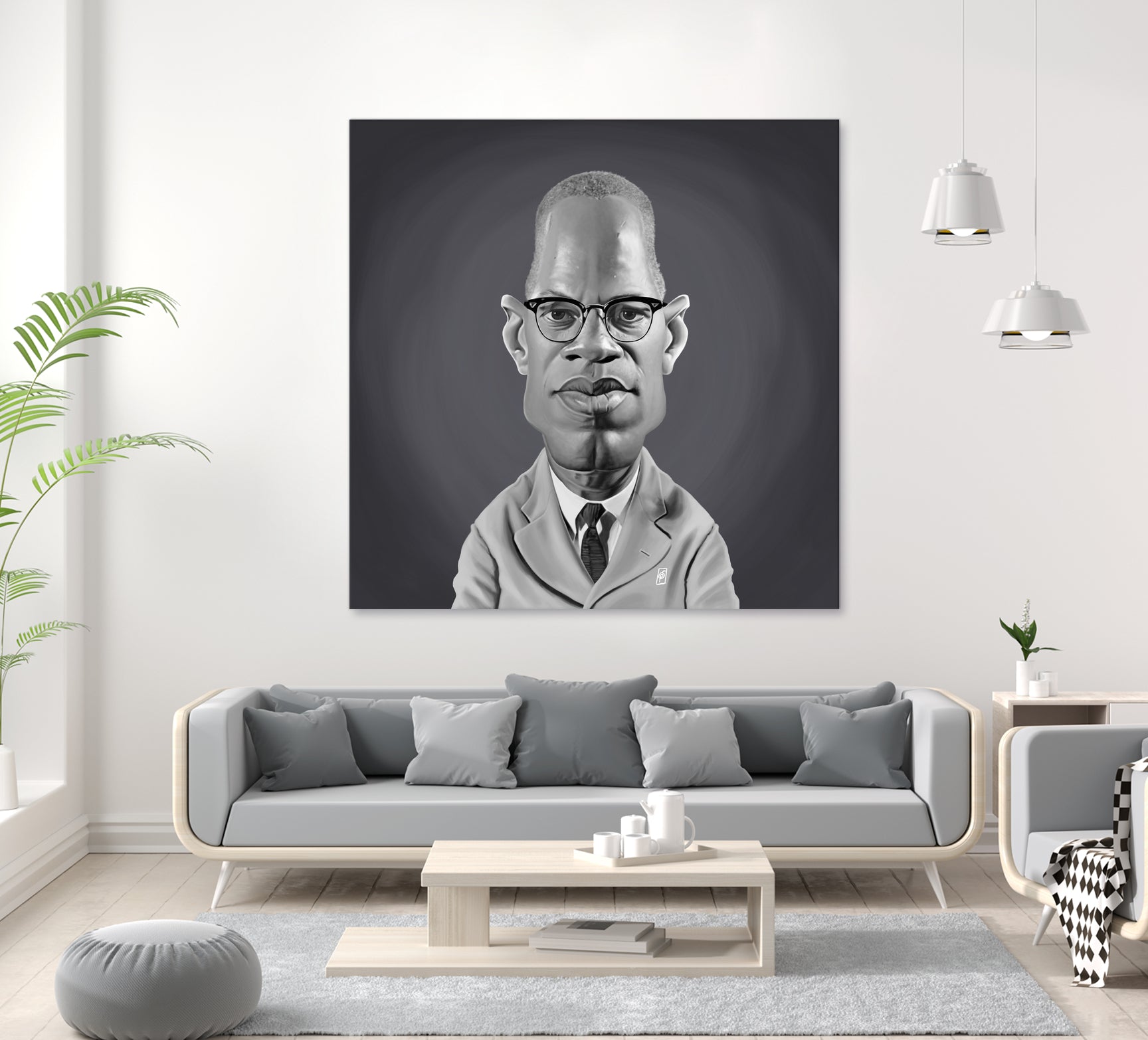 Malcolm X by Rob Snow on GIANT ART - gray digital painting