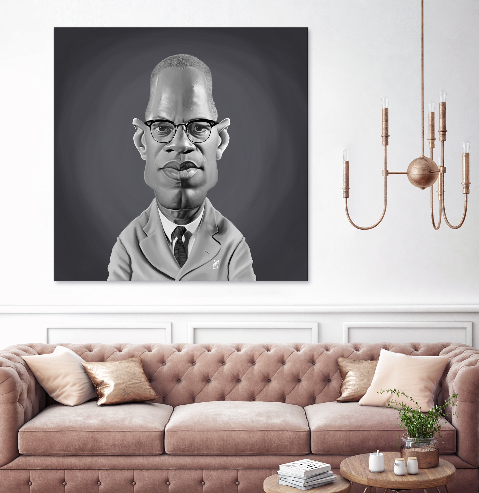 Malcolm X by Rob Snow on GIANT ART - gray digital painting