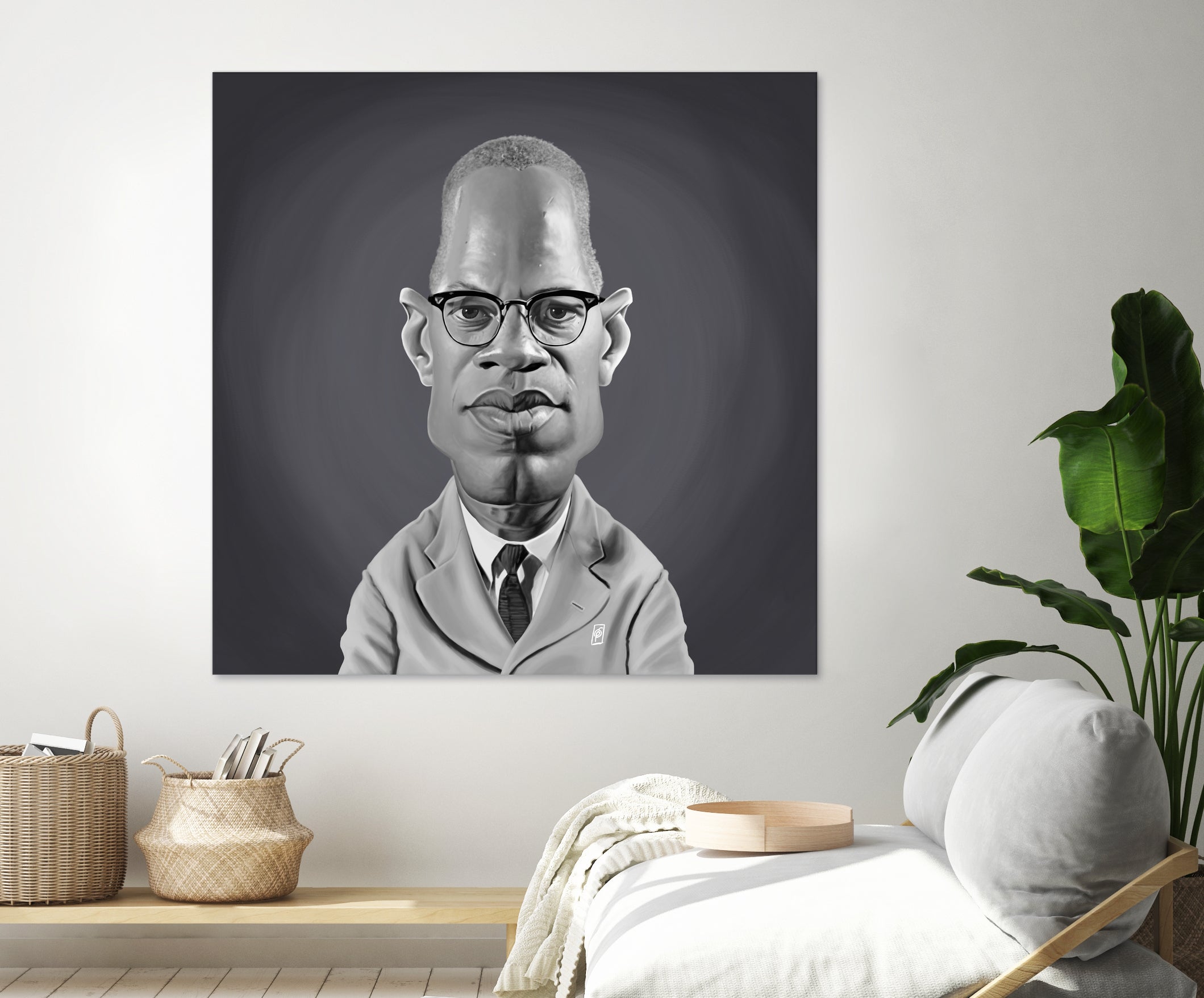 Malcolm X by Rob Snow on GIANT ART - gray digital painting