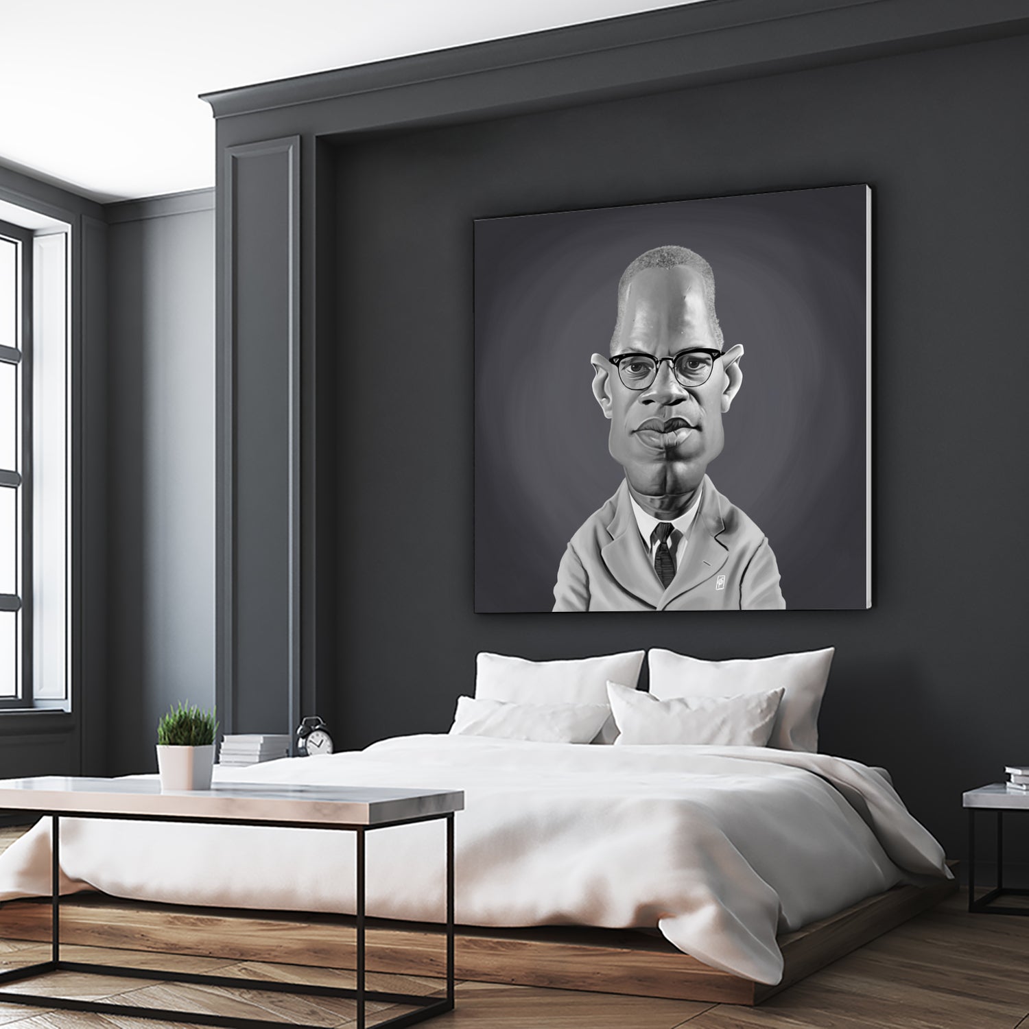 Malcolm X by Rob Snow on GIANT ART - gray digital painting