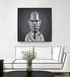 Malcolm X by Rob Snow on GIANT ART - gray digital painting