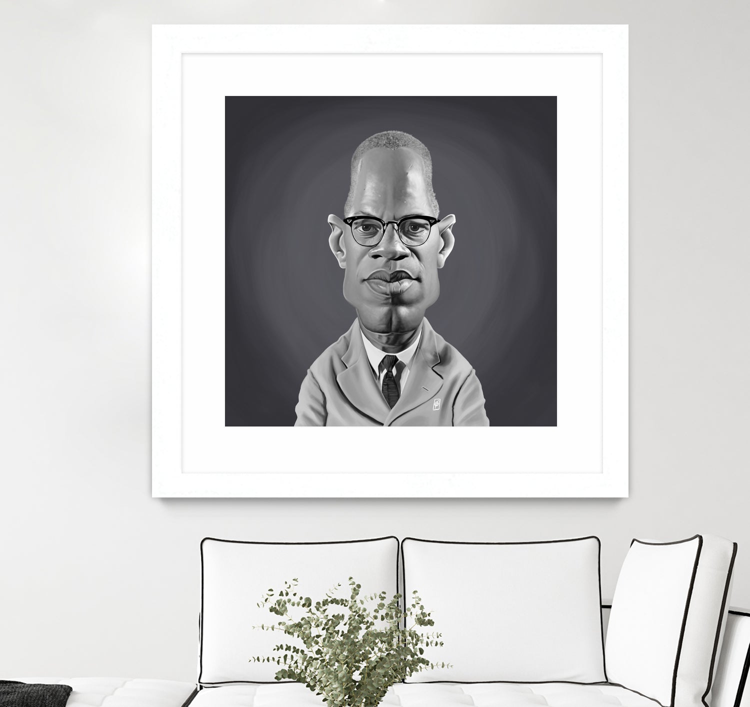 Malcolm X by Rob Snow on GIANT ART - gray digital painting