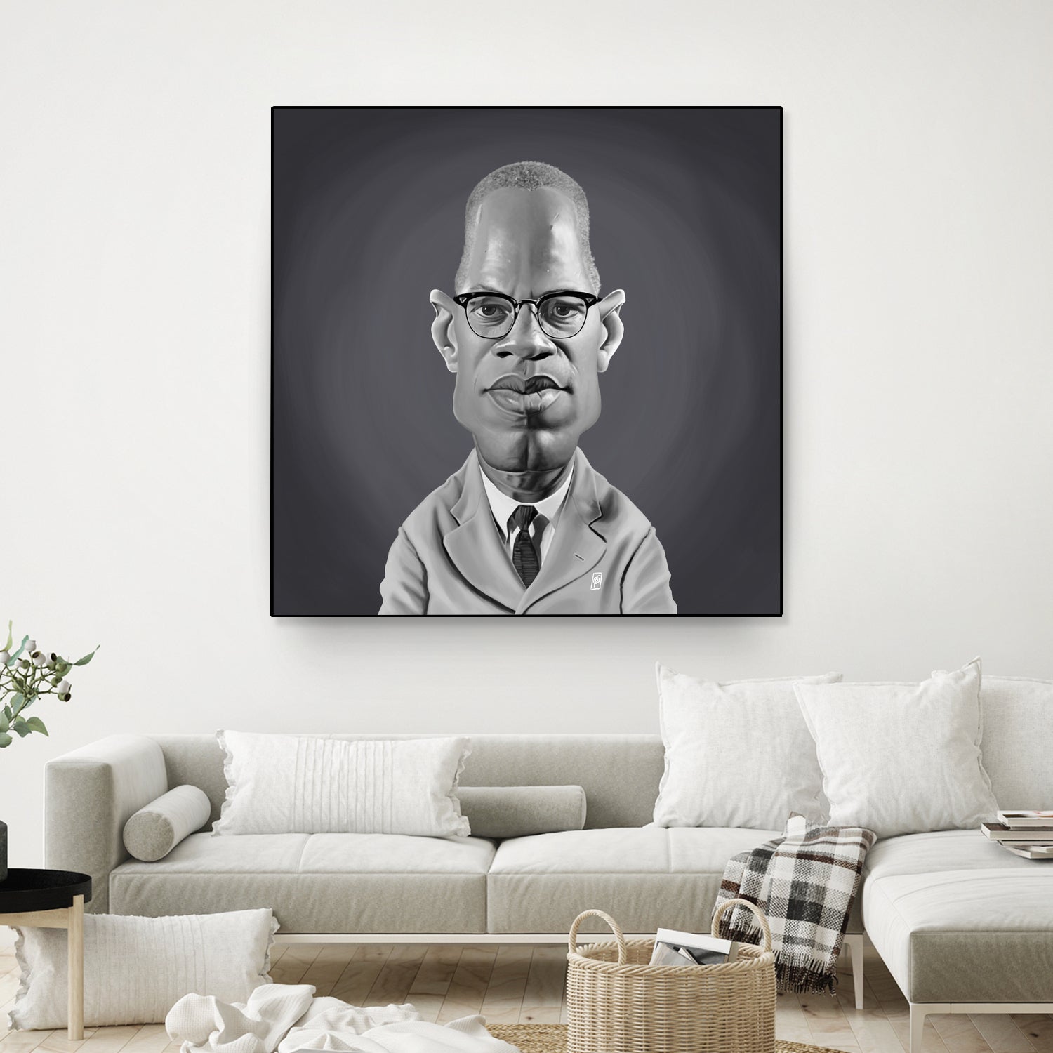 Malcolm X by Rob Snow on GIANT ART - gray digital painting