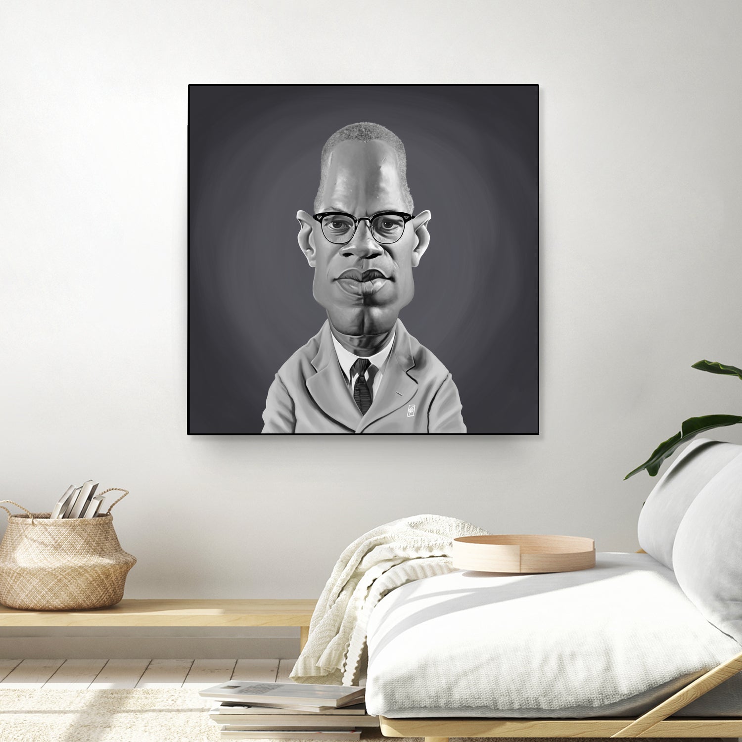 Malcolm X by Rob Snow on GIANT ART - gray digital painting