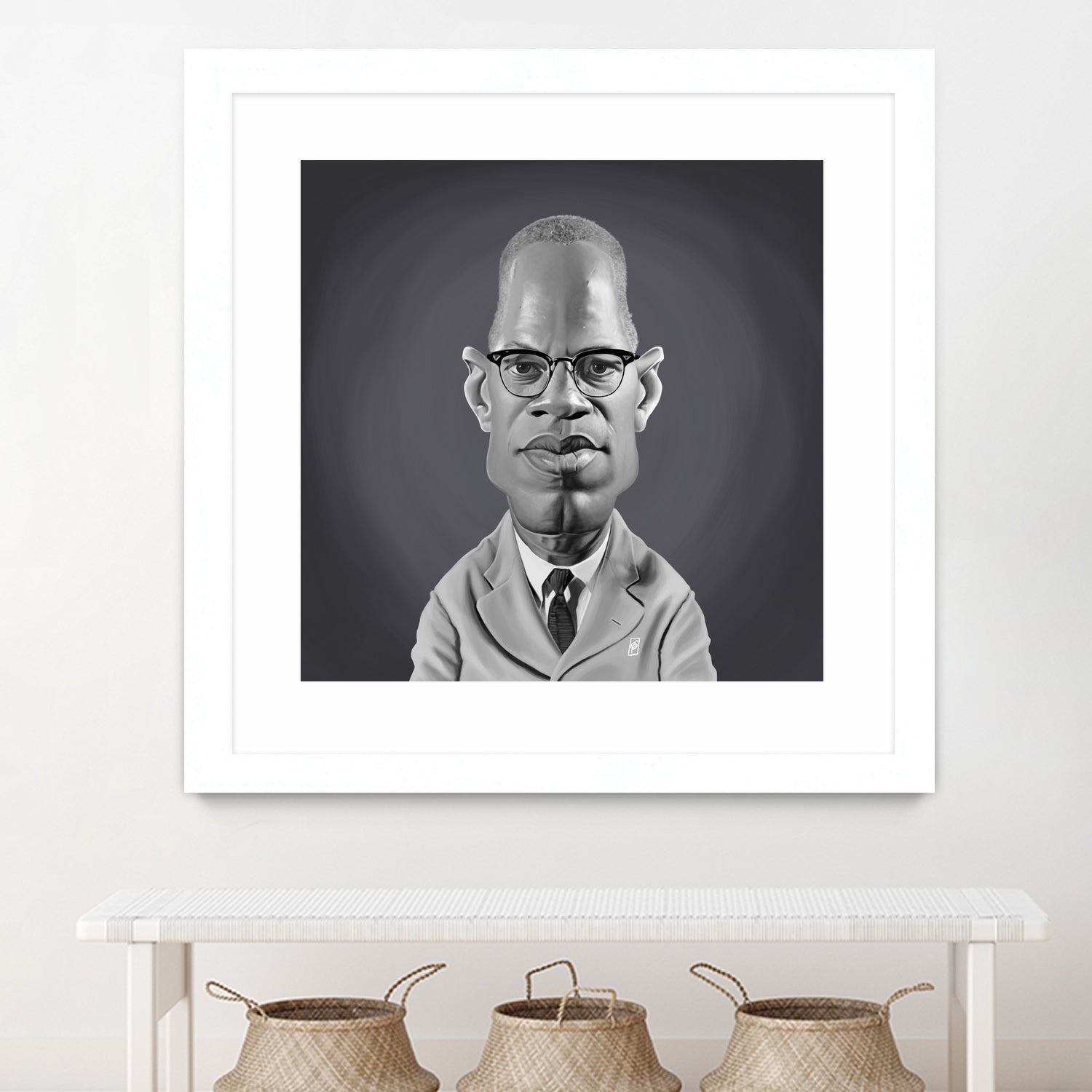 Malcolm X by Rob Snow on GIANT ART - gray digital painting