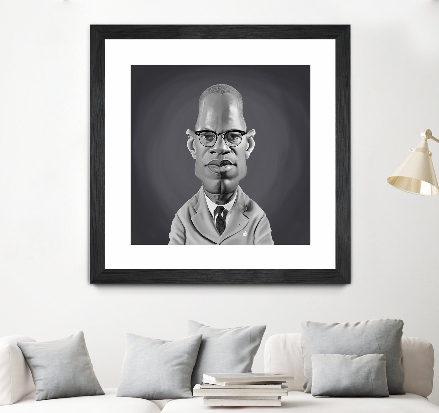 Malcolm X by Rob Snow on GIANT ART - gray digital painting