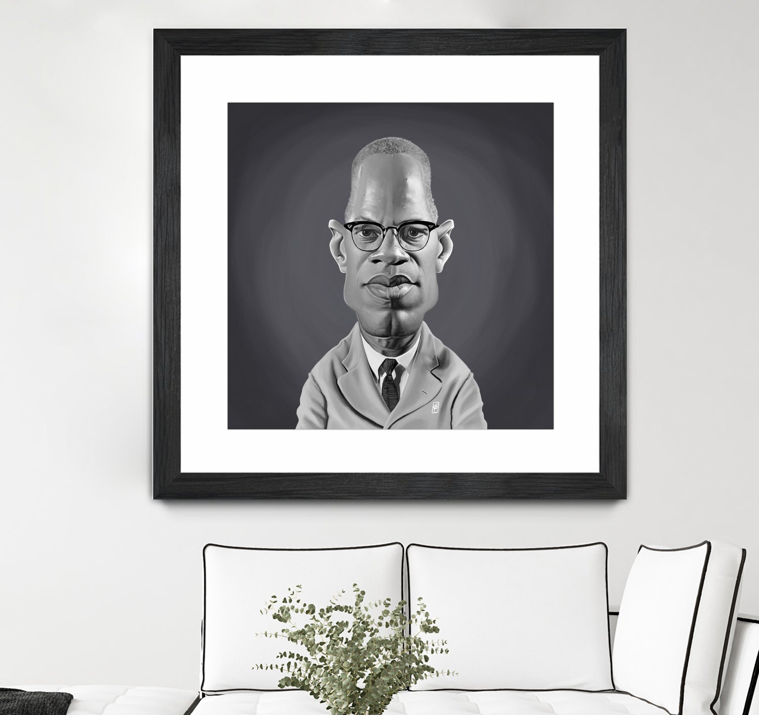 Malcolm X by Rob Snow on GIANT ART - gray digital painting