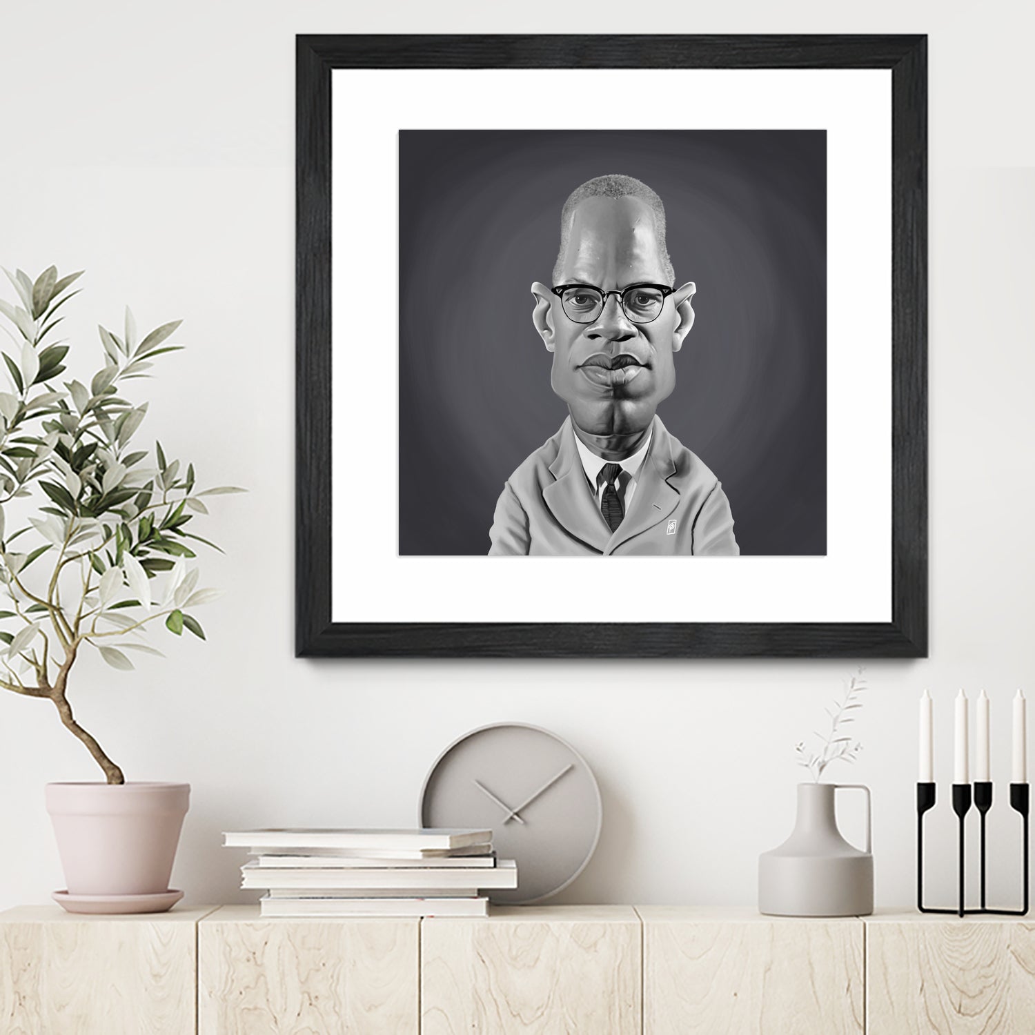 Malcolm X by Rob Snow on GIANT ART - gray digital painting