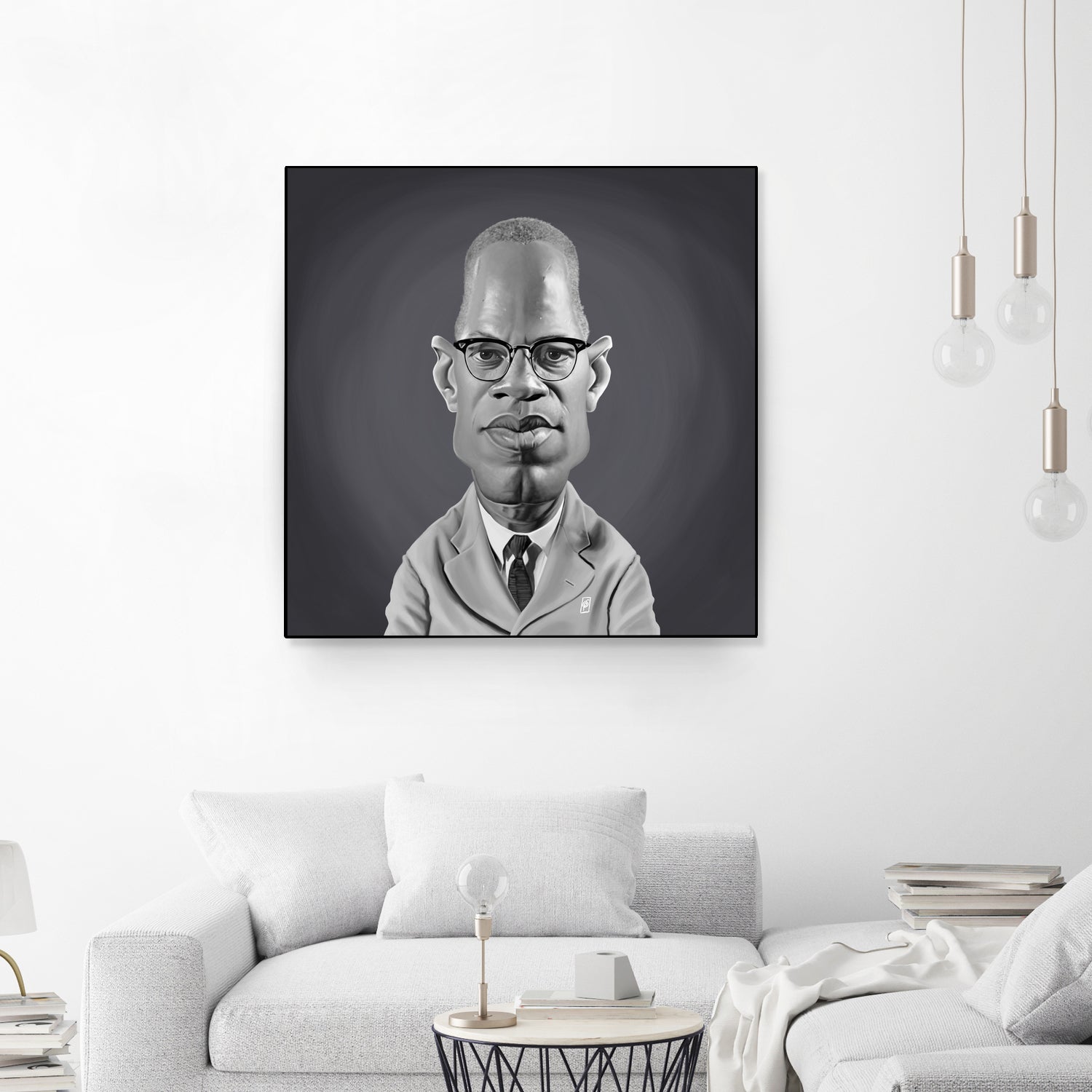 Malcolm X by Rob Snow on GIANT ART - gray digital painting