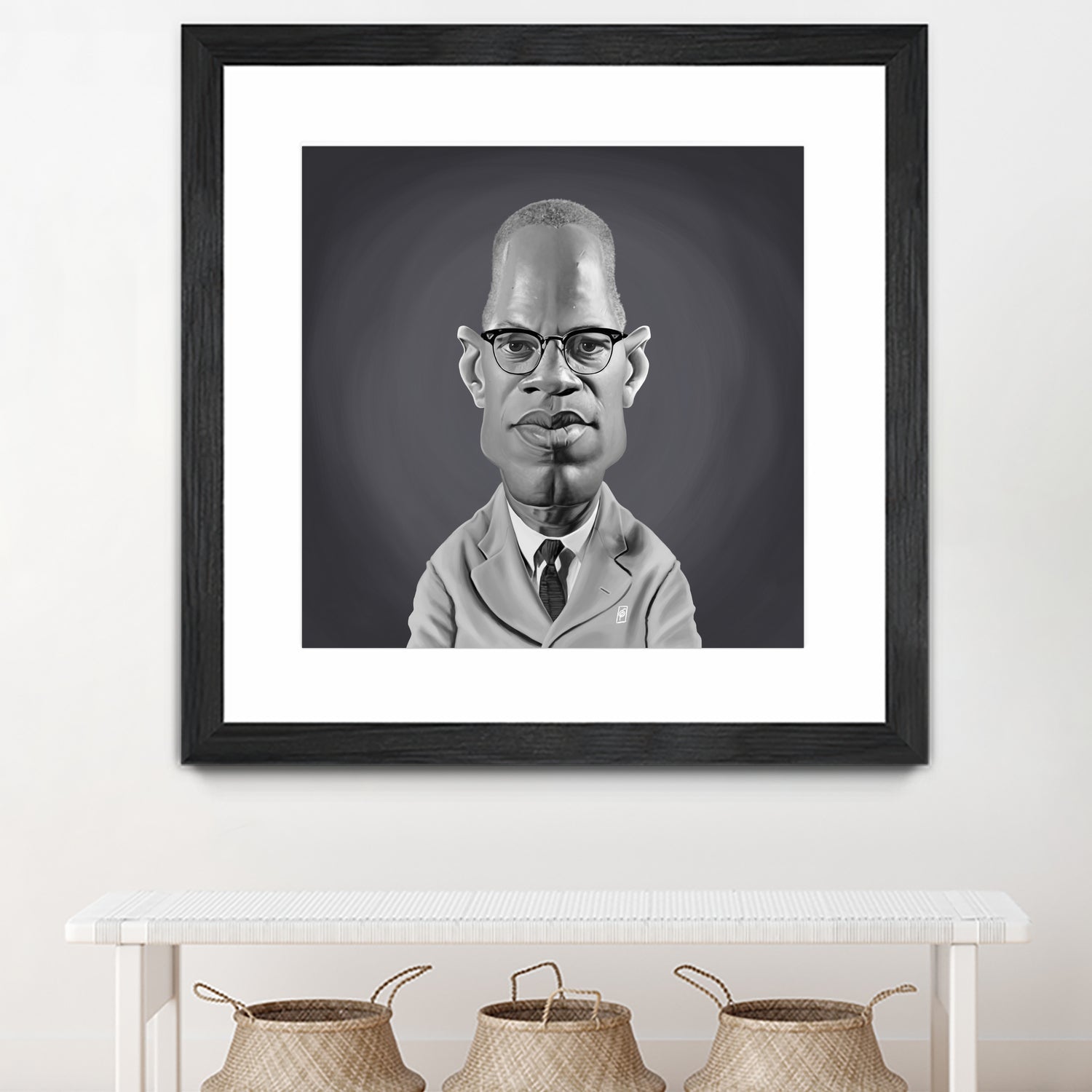 Malcolm X by Rob Snow on GIANT ART - gray digital painting