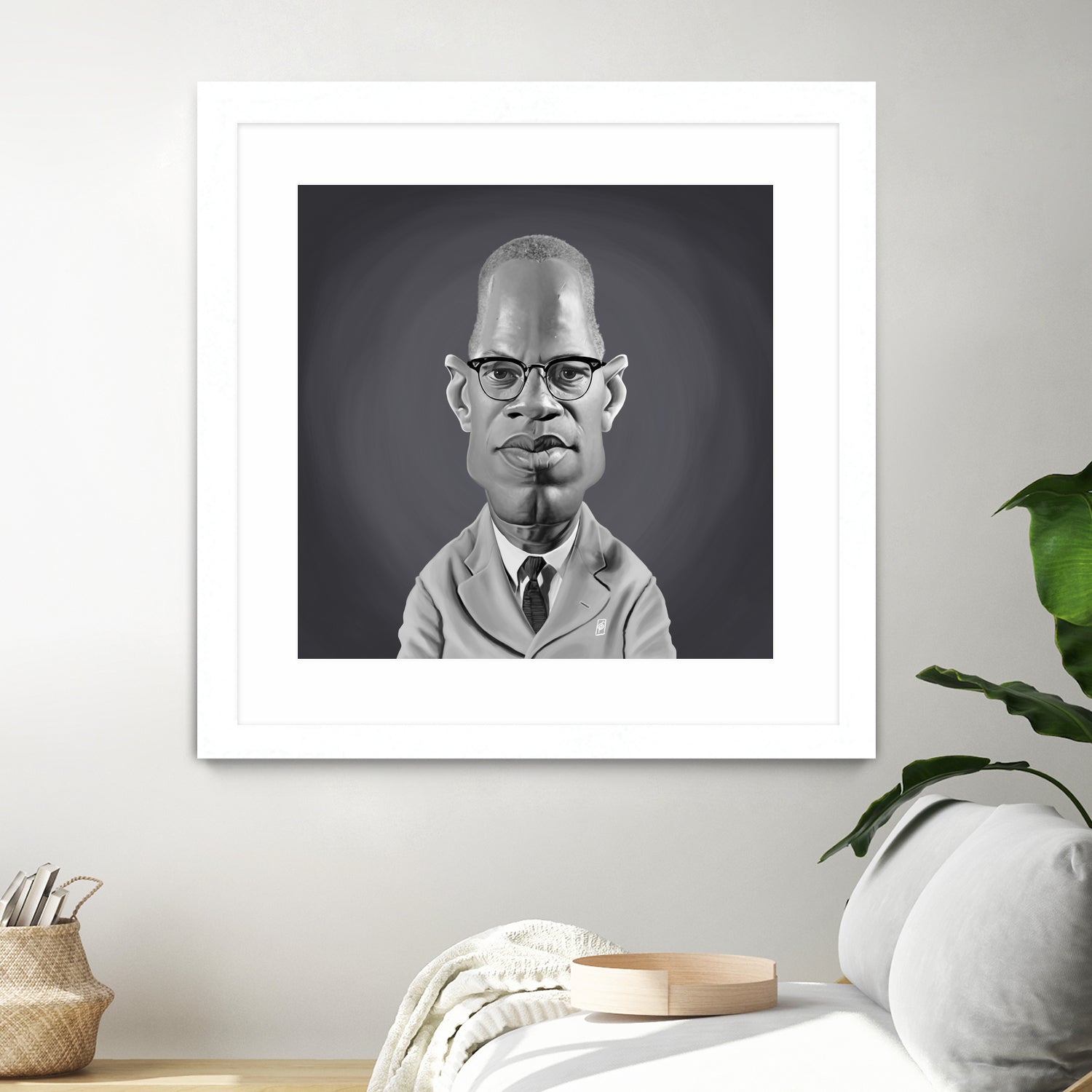 Malcolm X by Rob Snow on GIANT ART - gray digital painting