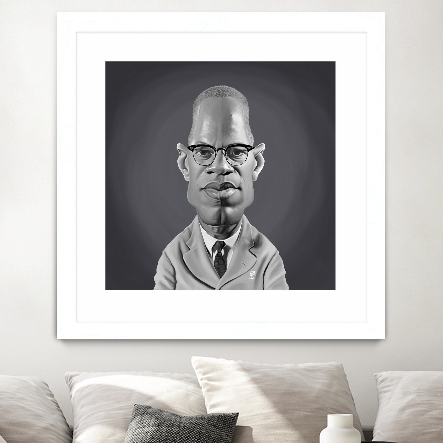 Malcolm X by Rob Snow on GIANT ART - gray digital painting