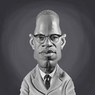 Malcolm X by Rob Snow on GIANT ART - gray digital painting