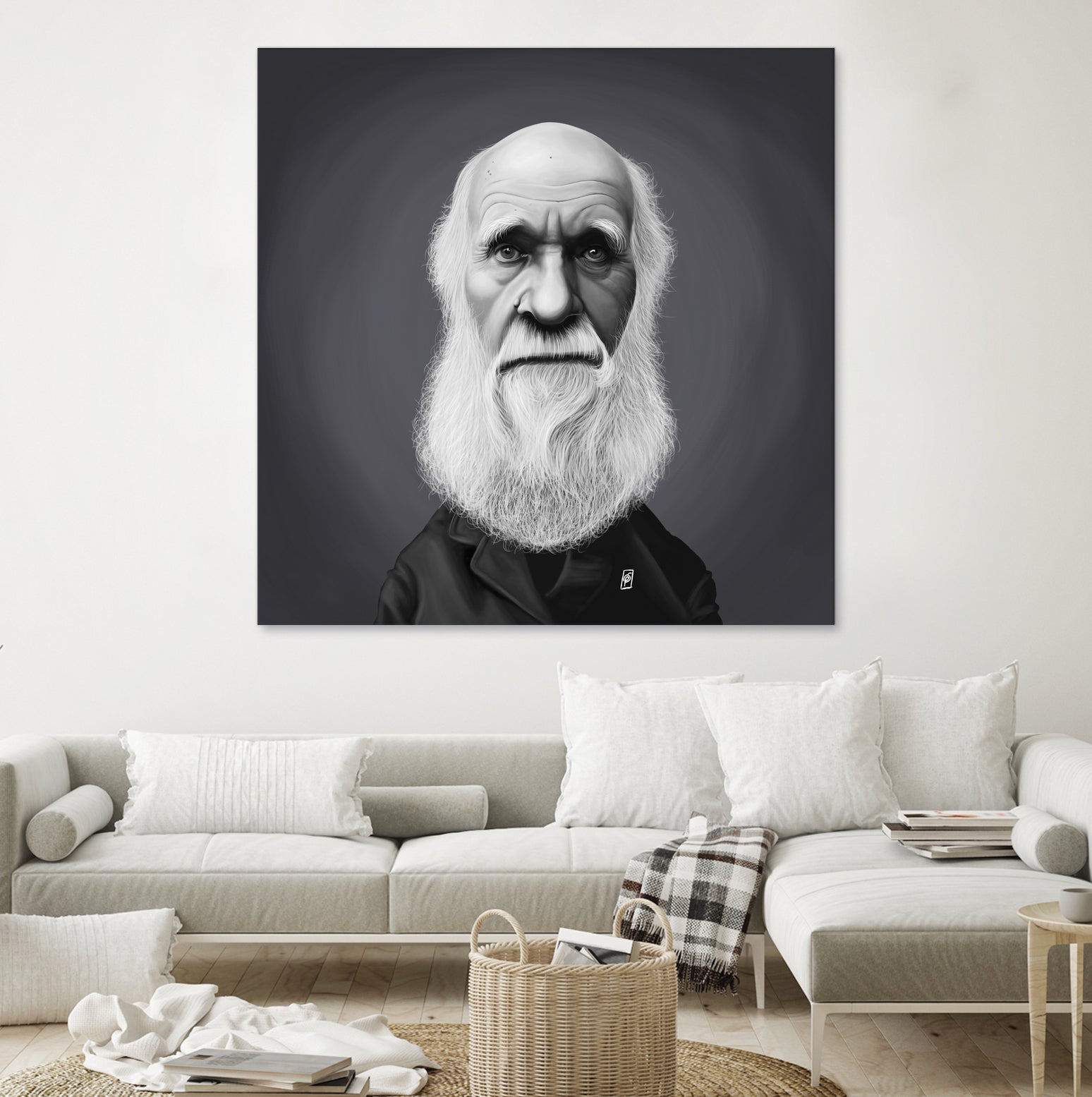 Charles Darwin by Rob Snow on GIANT ART - gray digital painting