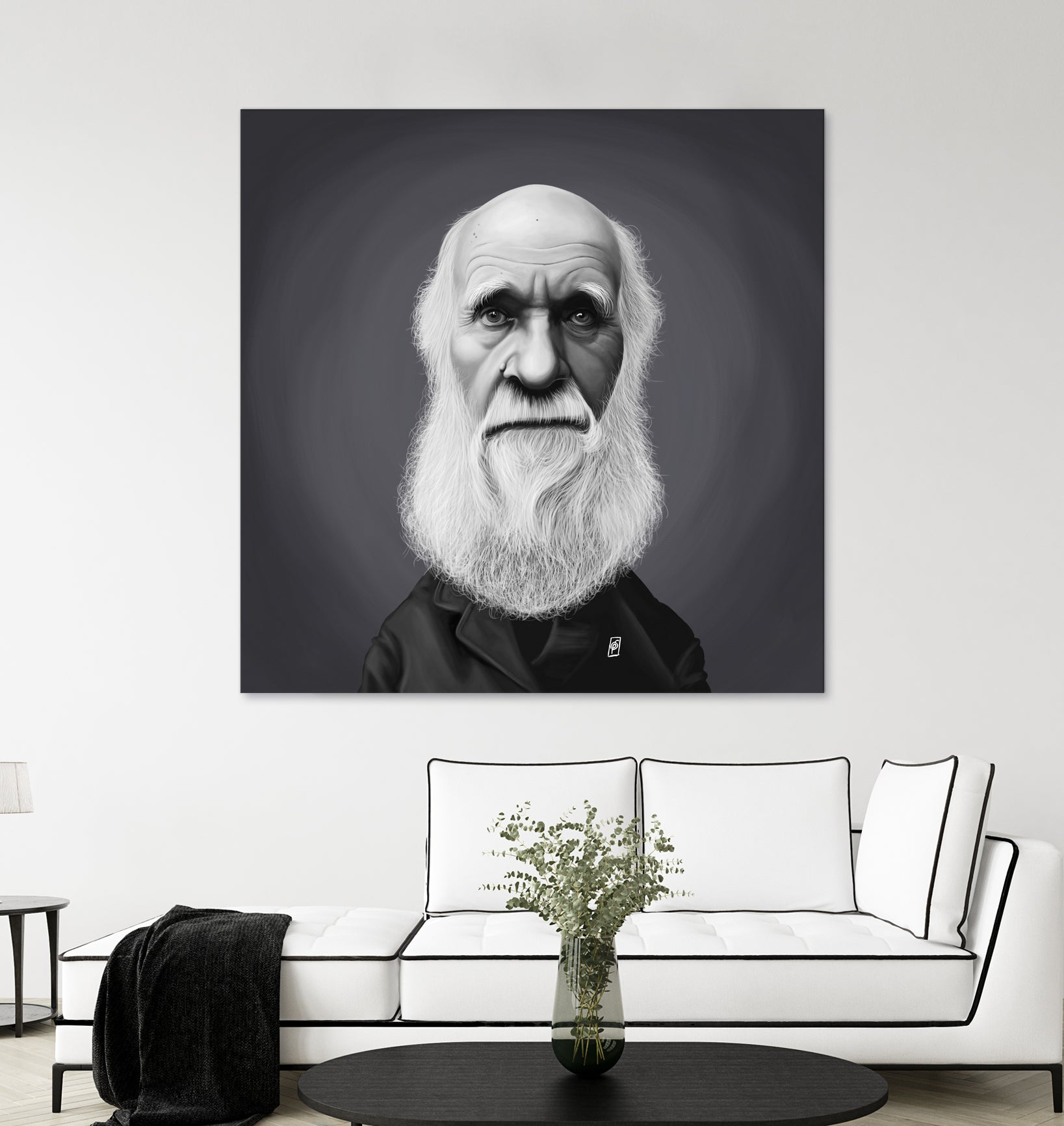 Charles Darwin by Rob Snow on GIANT ART - gray digital painting