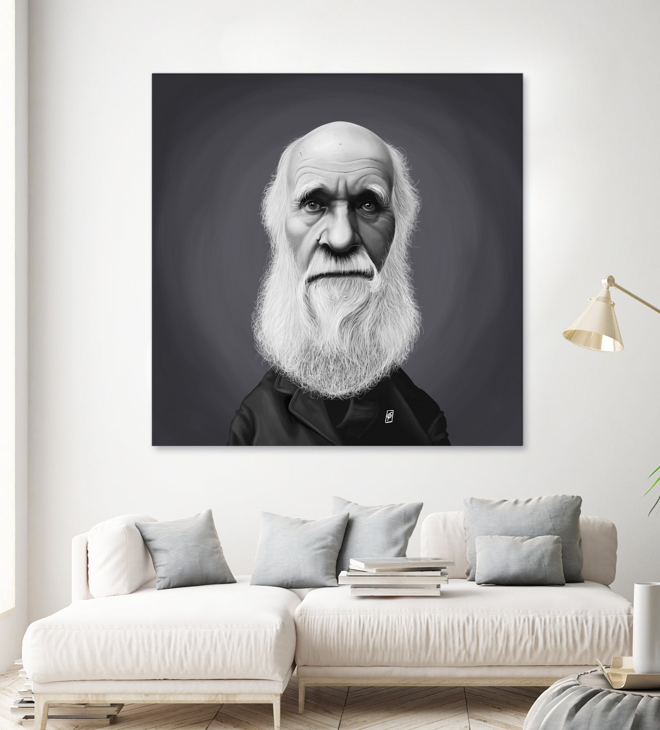 Charles Darwin by Rob Snow on GIANT ART - gray digital painting