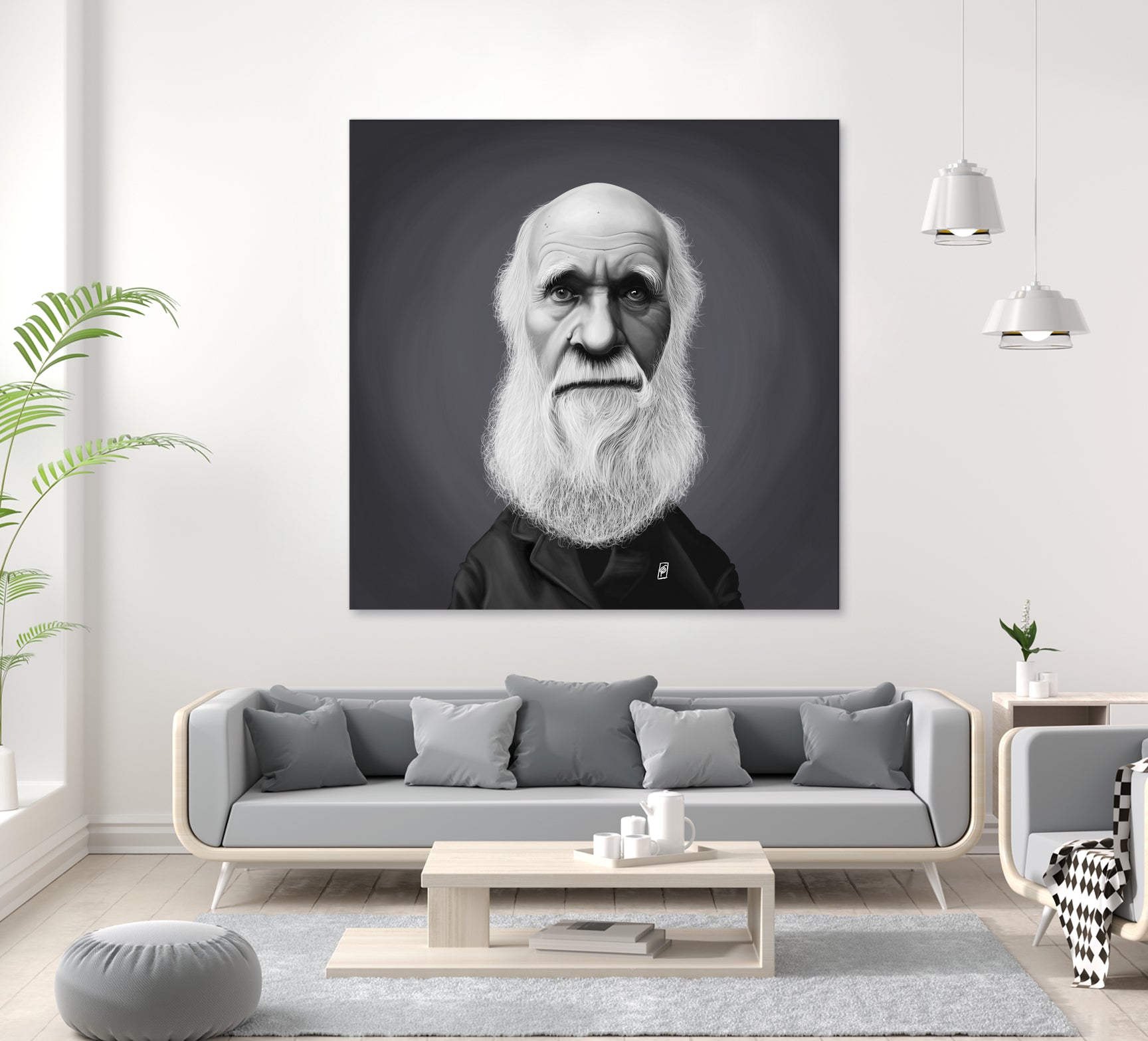 Charles Darwin by Rob Snow on GIANT ART - gray digital painting