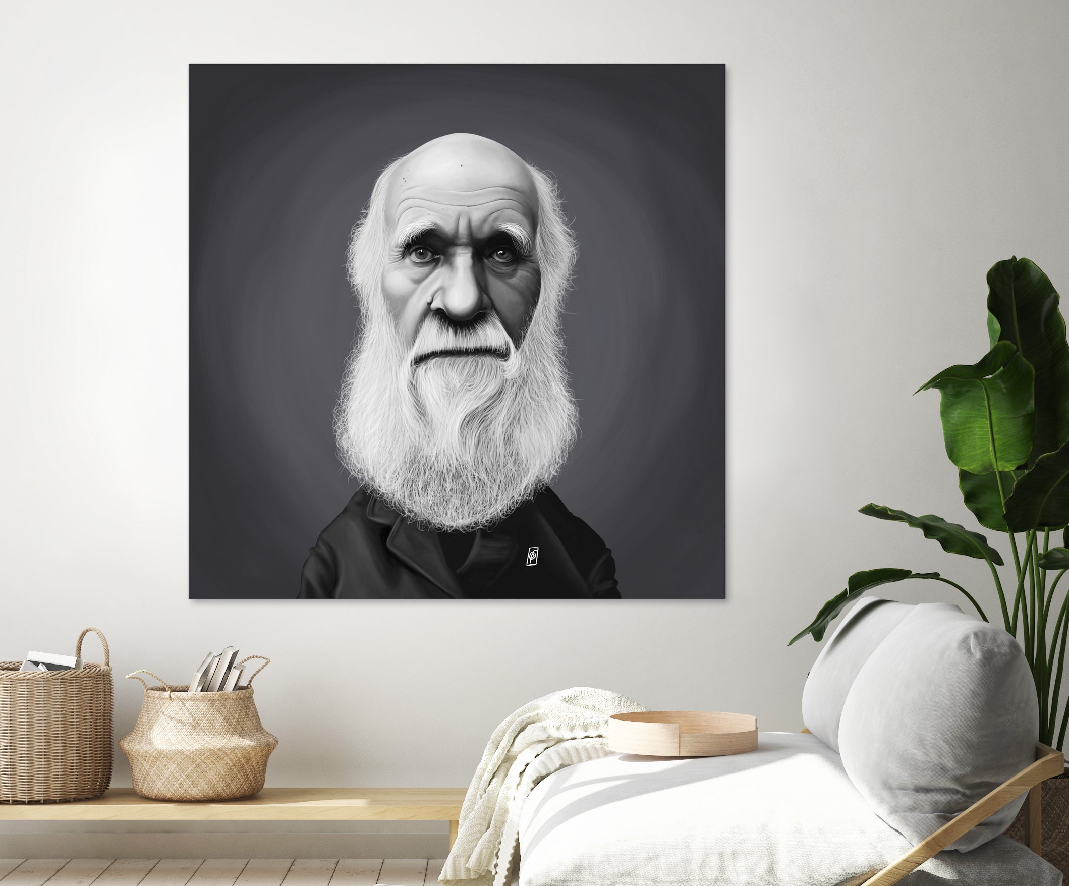 Charles Darwin by Rob Snow on GIANT ART - gray digital painting