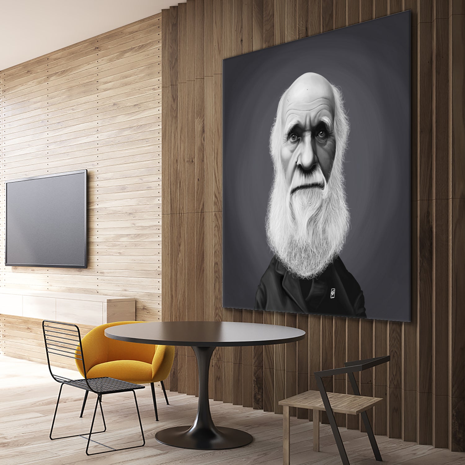 Charles Darwin by Rob Snow on GIANT ART - gray digital painting