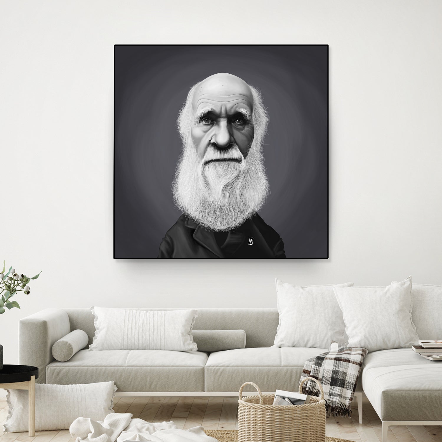 Charles Darwin by Rob Snow on GIANT ART - gray digital painting