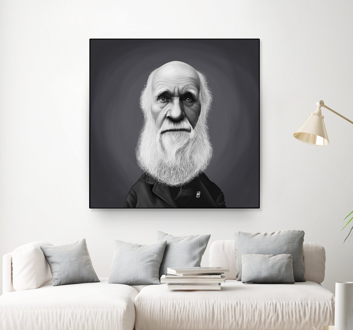 Charles Darwin by Rob Snow on GIANT ART - gray digital painting