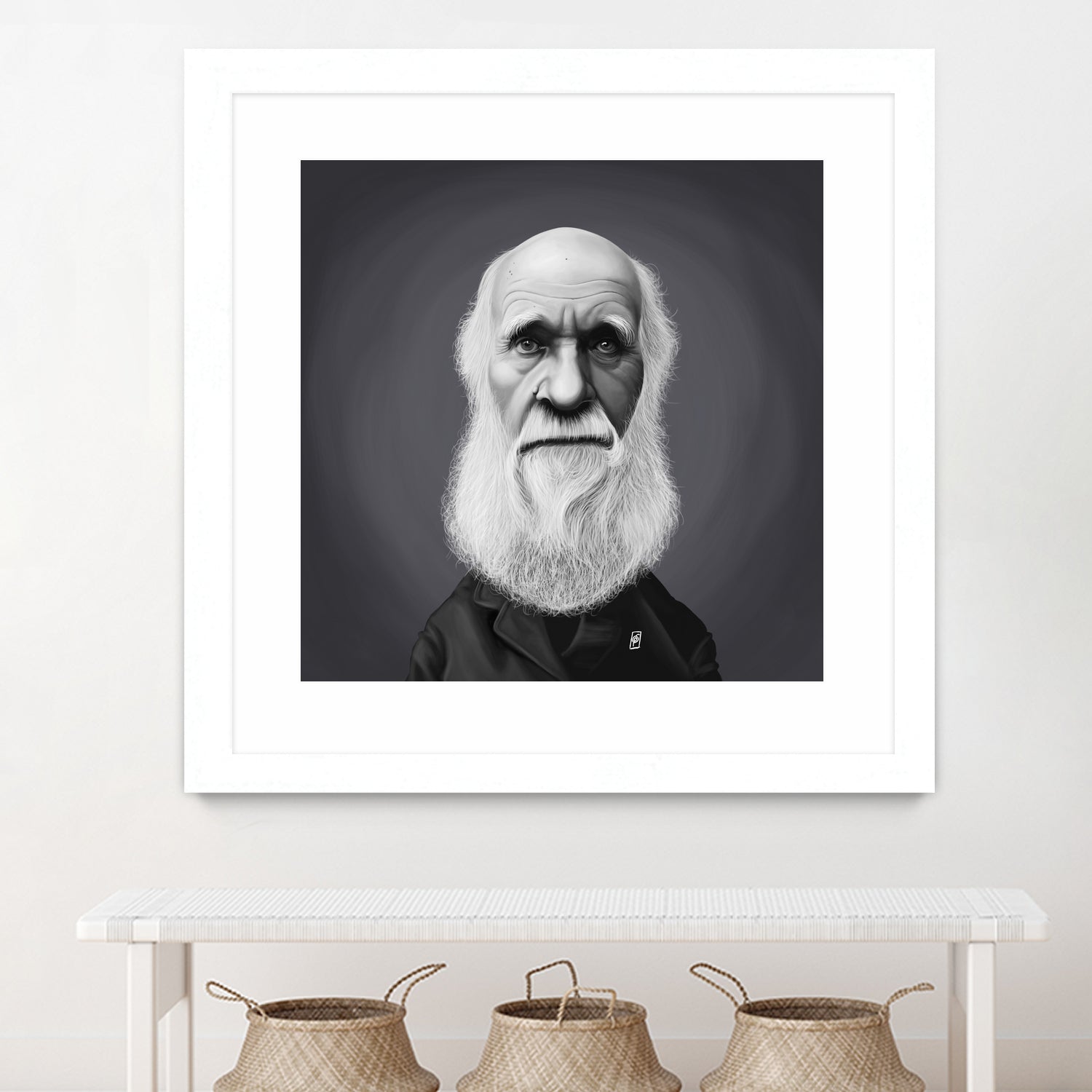 Charles Darwin by Rob Snow on GIANT ART - gray digital painting