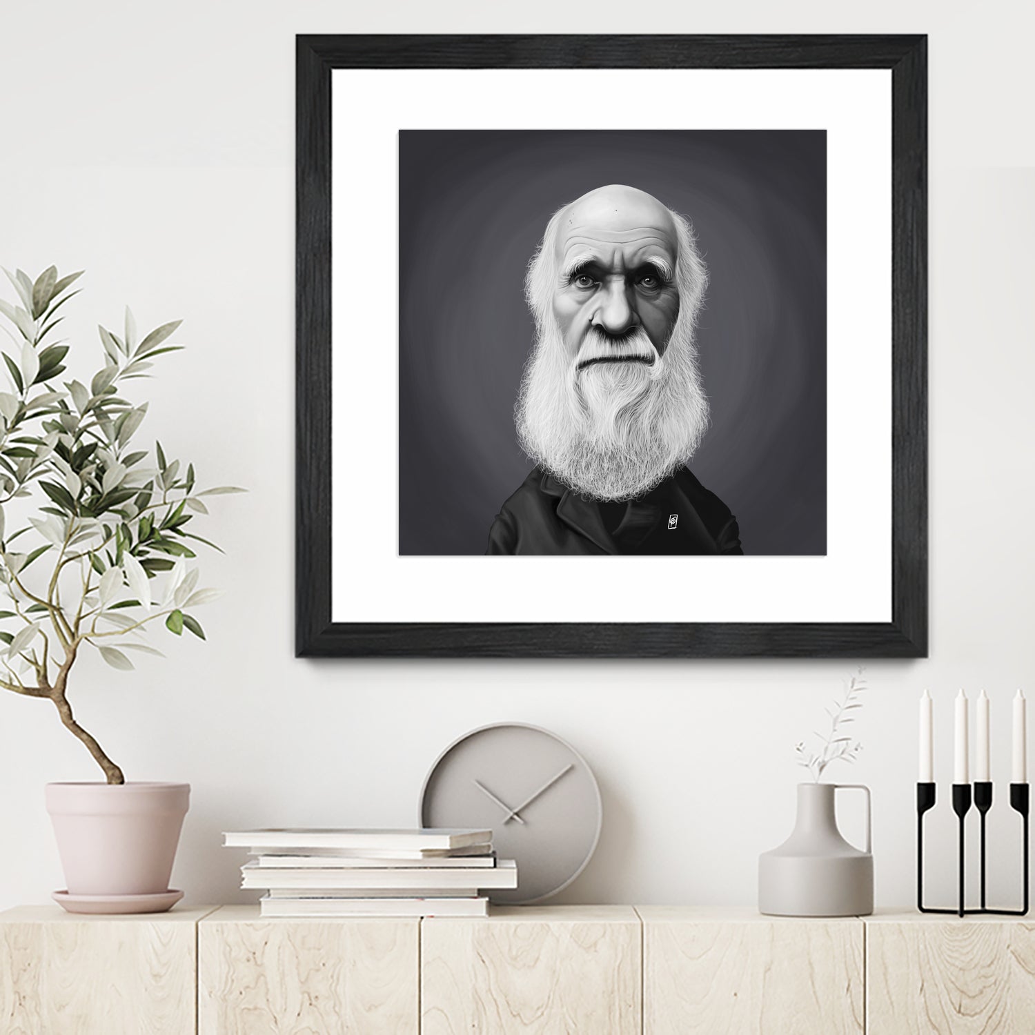 Charles Darwin by Rob Snow on GIANT ART - gray digital painting