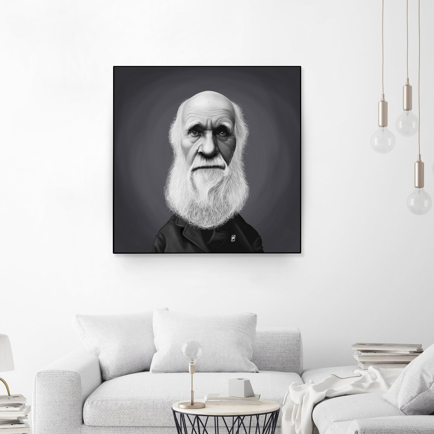 Charles Darwin by Rob Snow on GIANT ART - gray digital painting