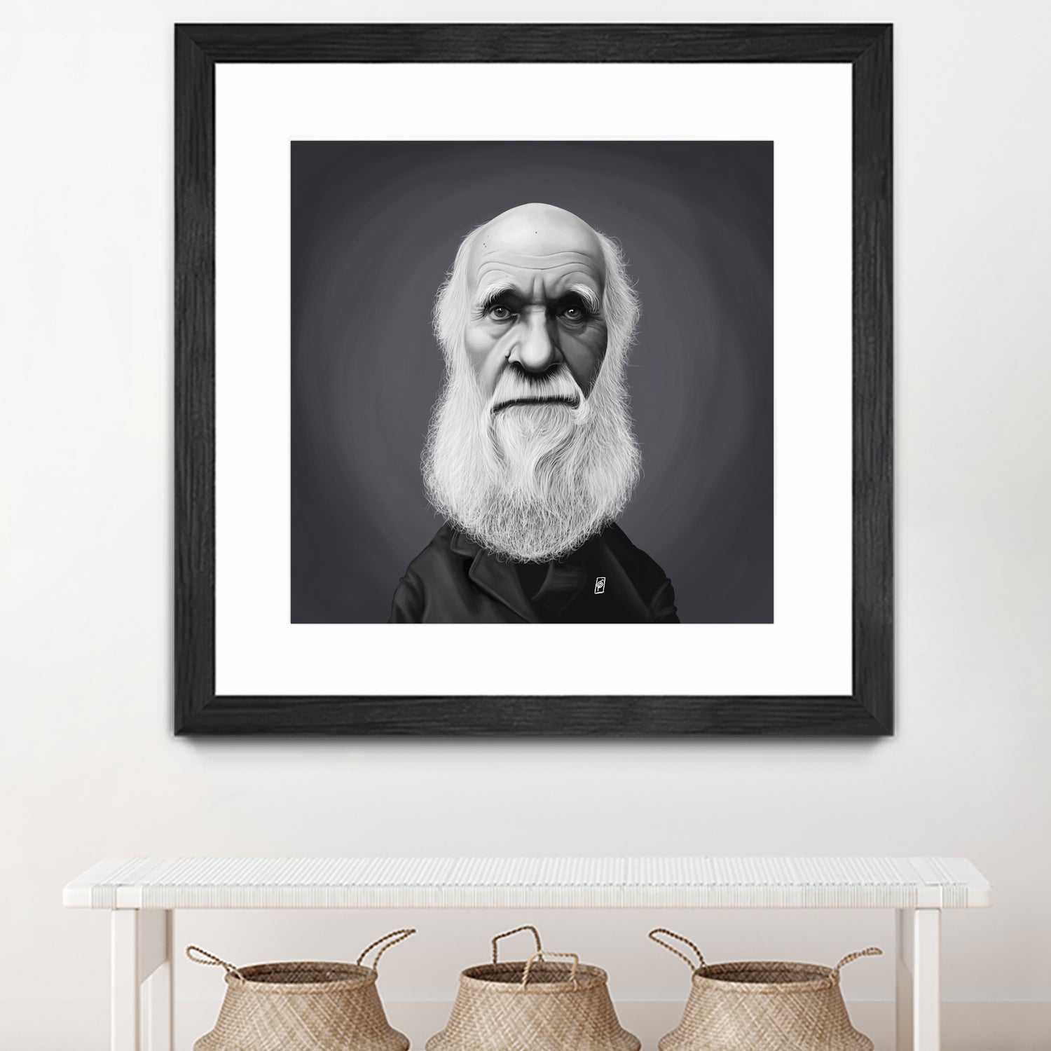 Charles Darwin by Rob Snow on GIANT ART - gray digital painting