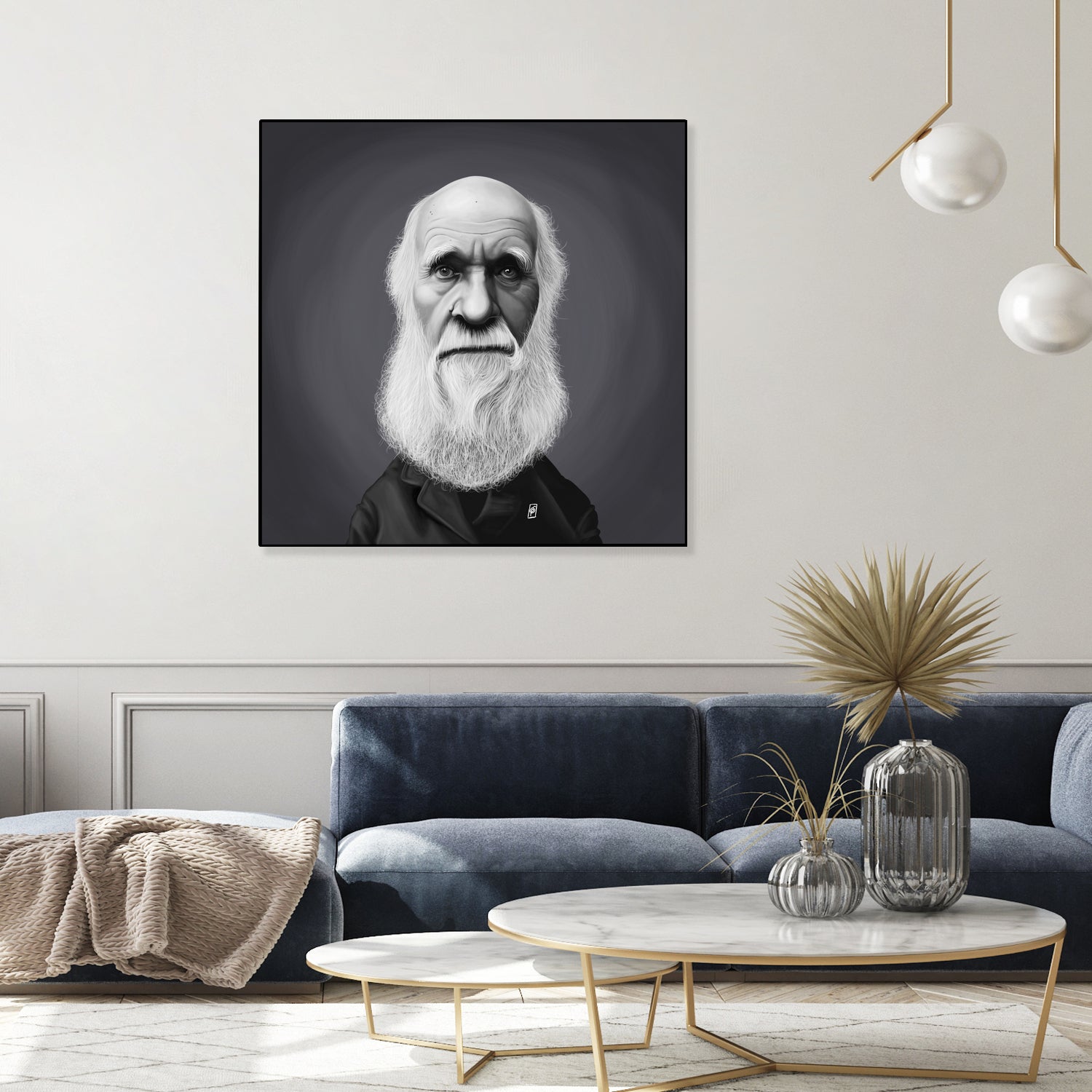 Charles Darwin by Rob Snow on GIANT ART - gray digital painting