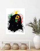 Bob Marley splatter art by sarta . on GIANT ART - white vector illustration