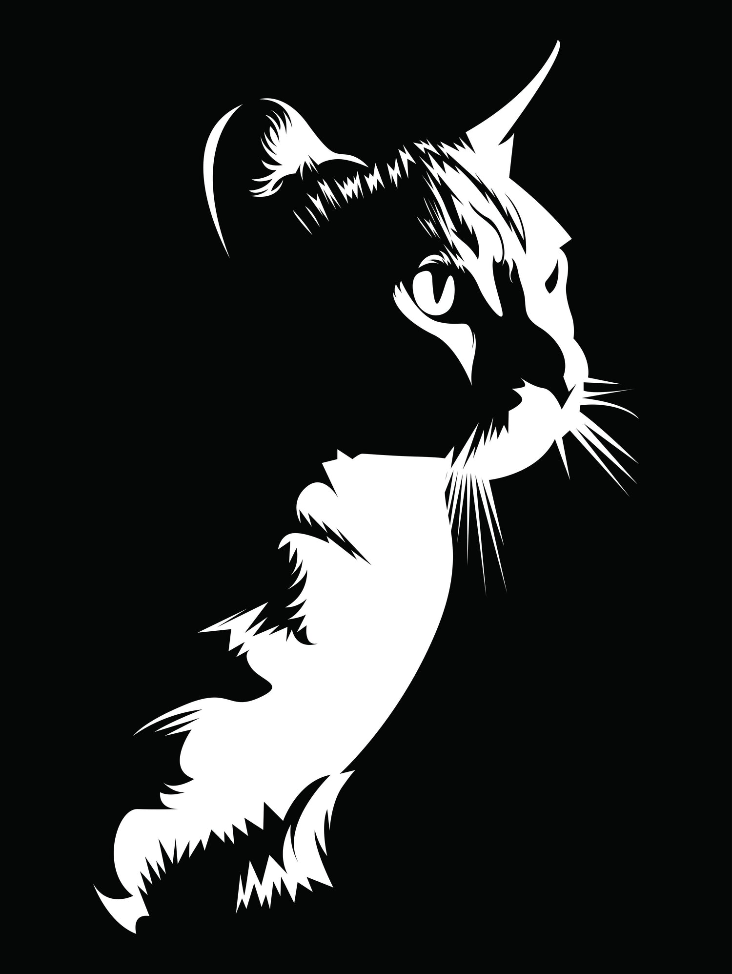 cat silhouette by sarta . on GIANT ART - white vector illustration