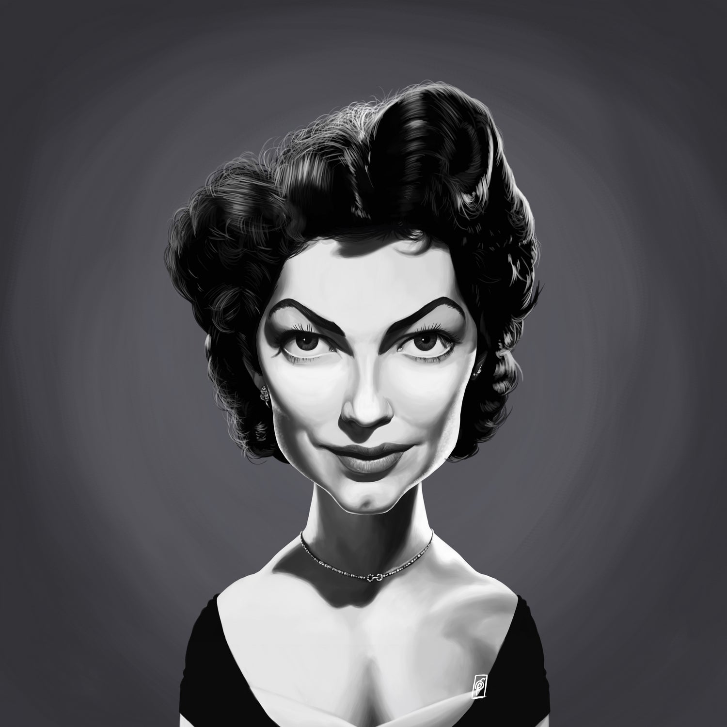 Ava Gardner by Rob Snow on GIANT ART - gray digital painting