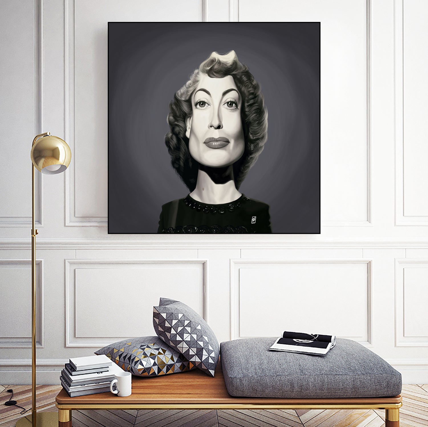 Joan Crawford by Rob Snow on GIANT ART - gray digital painting