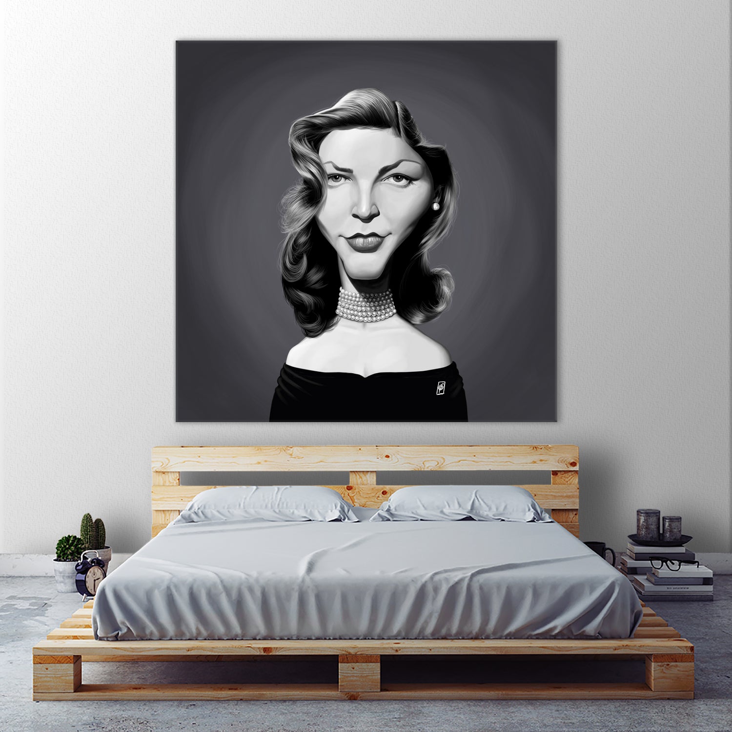 Lauren Bacall by Rob Snow on GIANT ART - gray digital painting