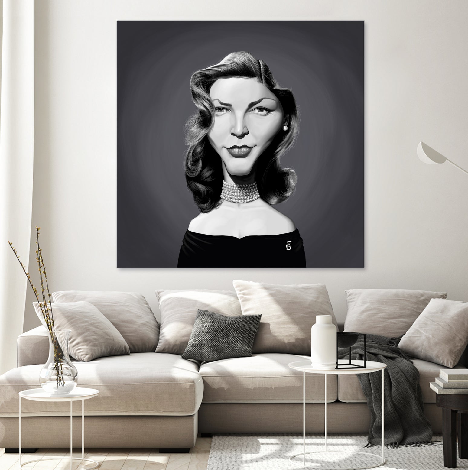 Lauren Bacall by Rob Snow on GIANT ART - gray digital painting